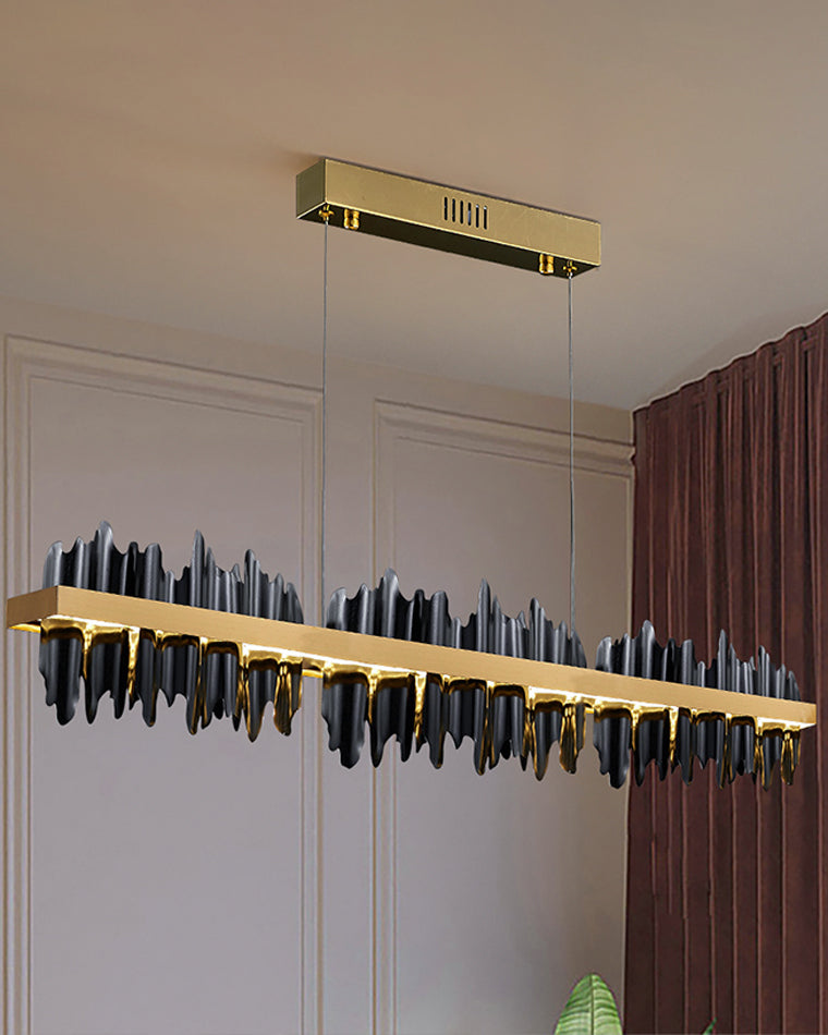 Olverai Iceberg Black Gold Linear Chandelie