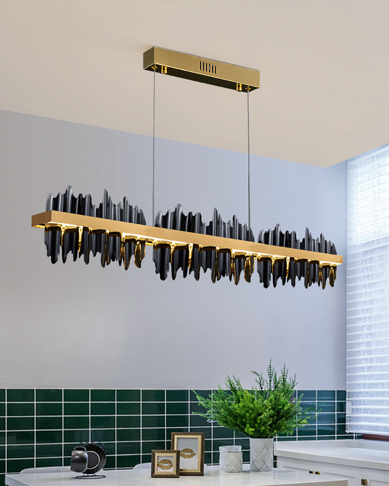 Olverai Iceberg Black Gold Linear Chandelie