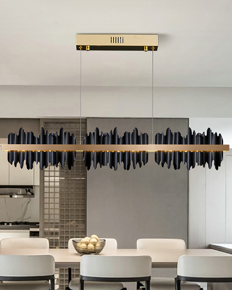 Olverai Iceberg Black Gold Linear Chandelie