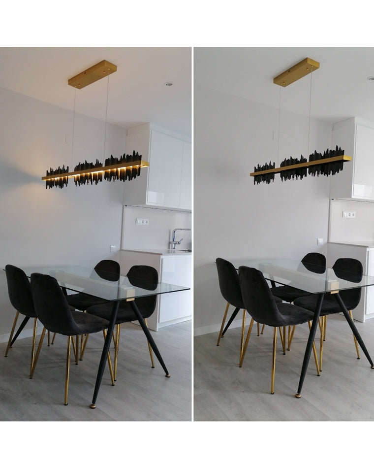 Olverai Iceberg Black Gold Linear Chandelie