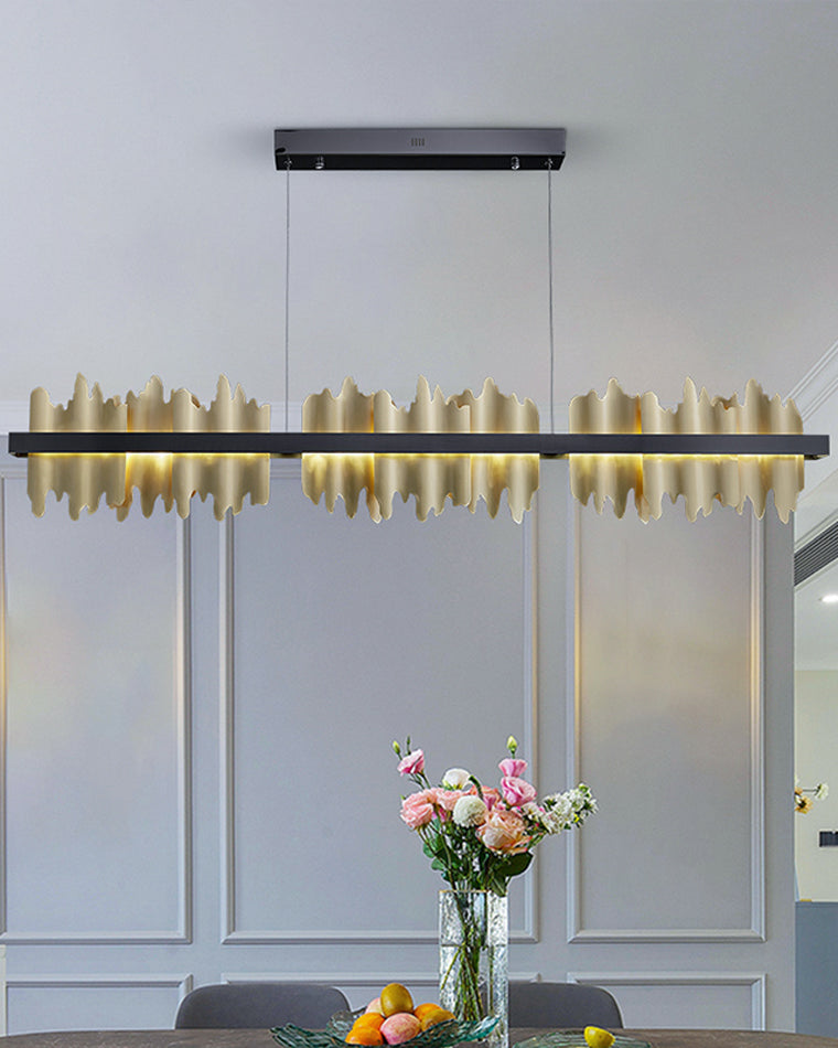 Olverai Iceberg Black Gold Linear Chandelie