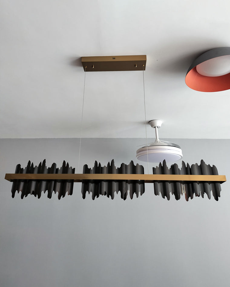 Olverai Iceberg Black Gold Linear Chandelie