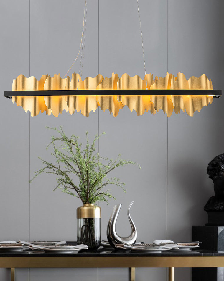 Olverai Iceberg Black Gold Linear Chandelie