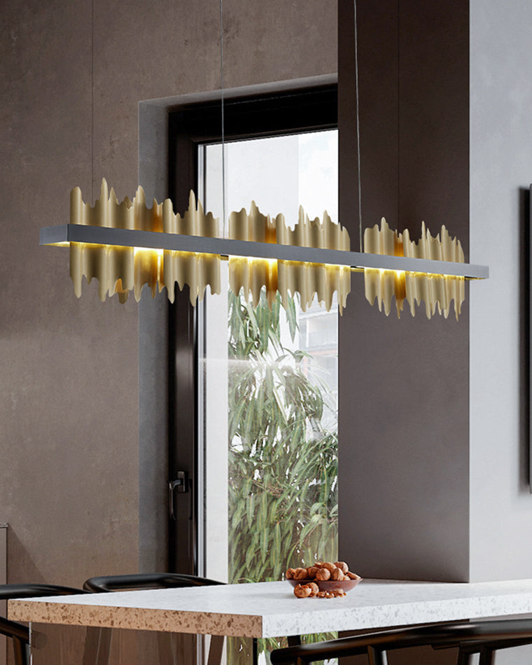 Olverai Iceberg Black Gold Linear Chandelie