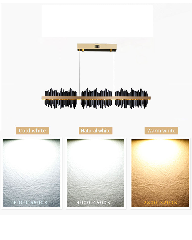 Olverai Iceberg Black Gold Linear Chandelie