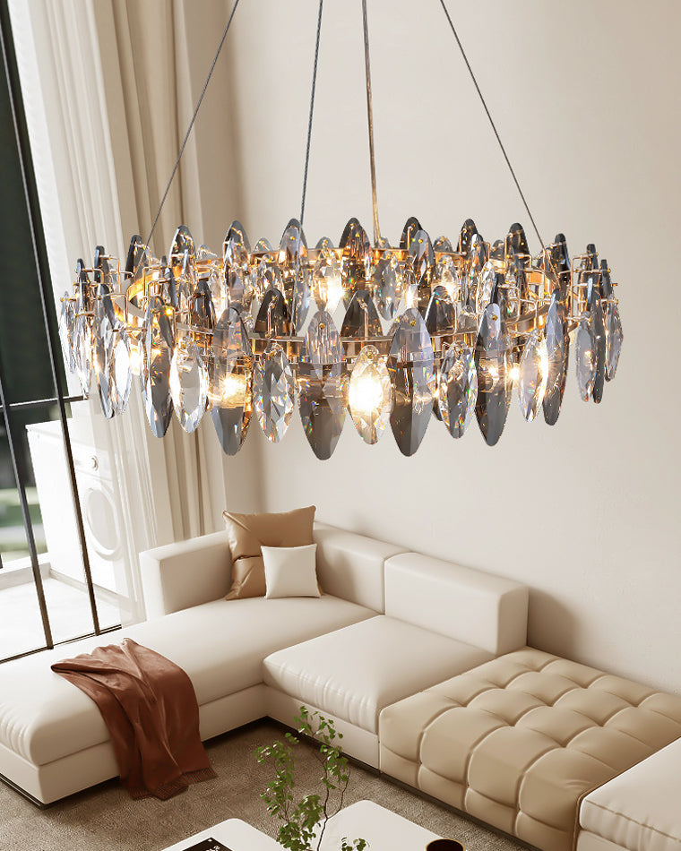 Olverai Smoked Crystal Round Chandelier