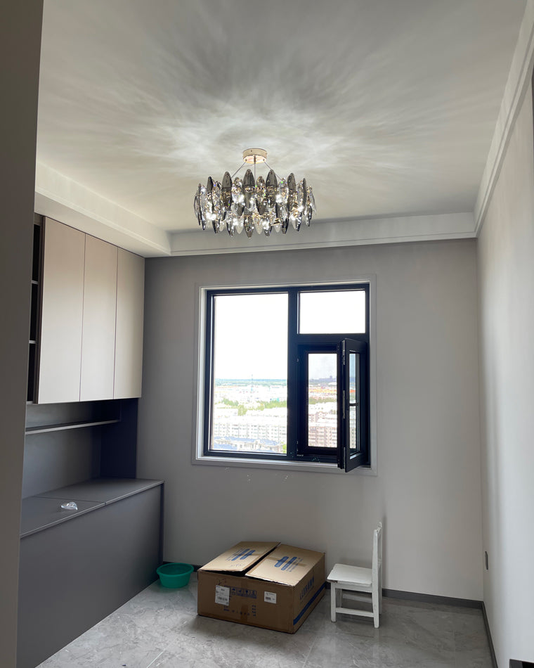 Olverai Smoked Crystal Round Chandelier