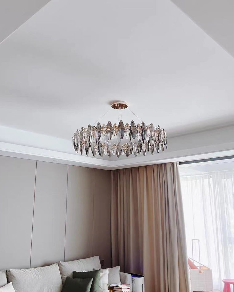 Olverai Smoked Crystal Round Chandelier