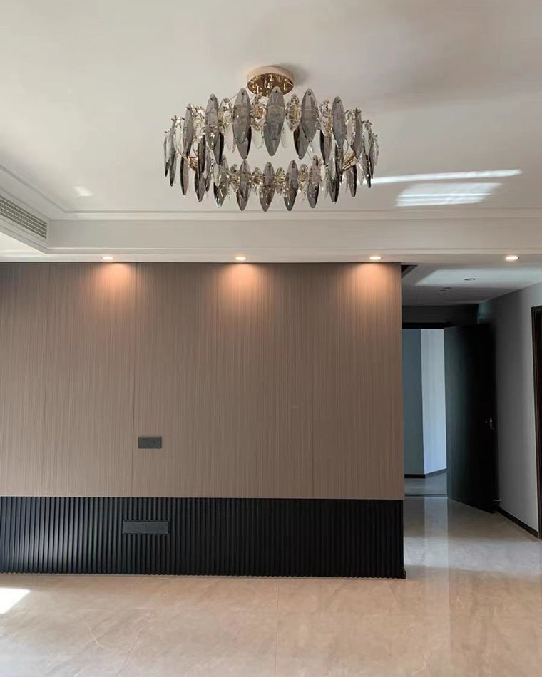 Olverai Smoked Crystal Round Chandelier