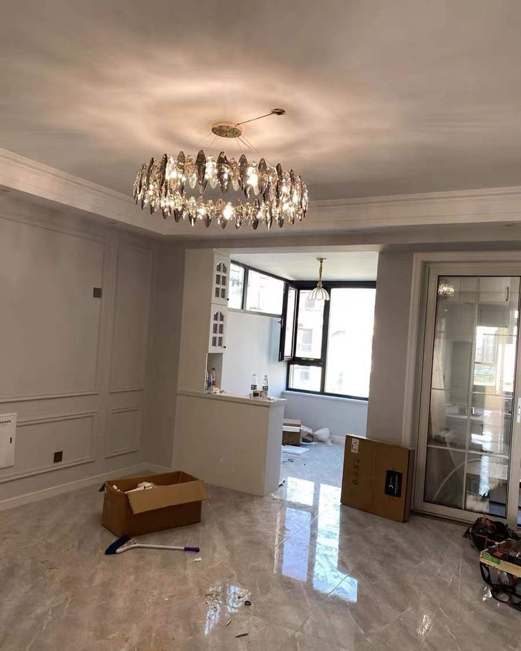 Olverai Smoked Crystal Round Chandelier
