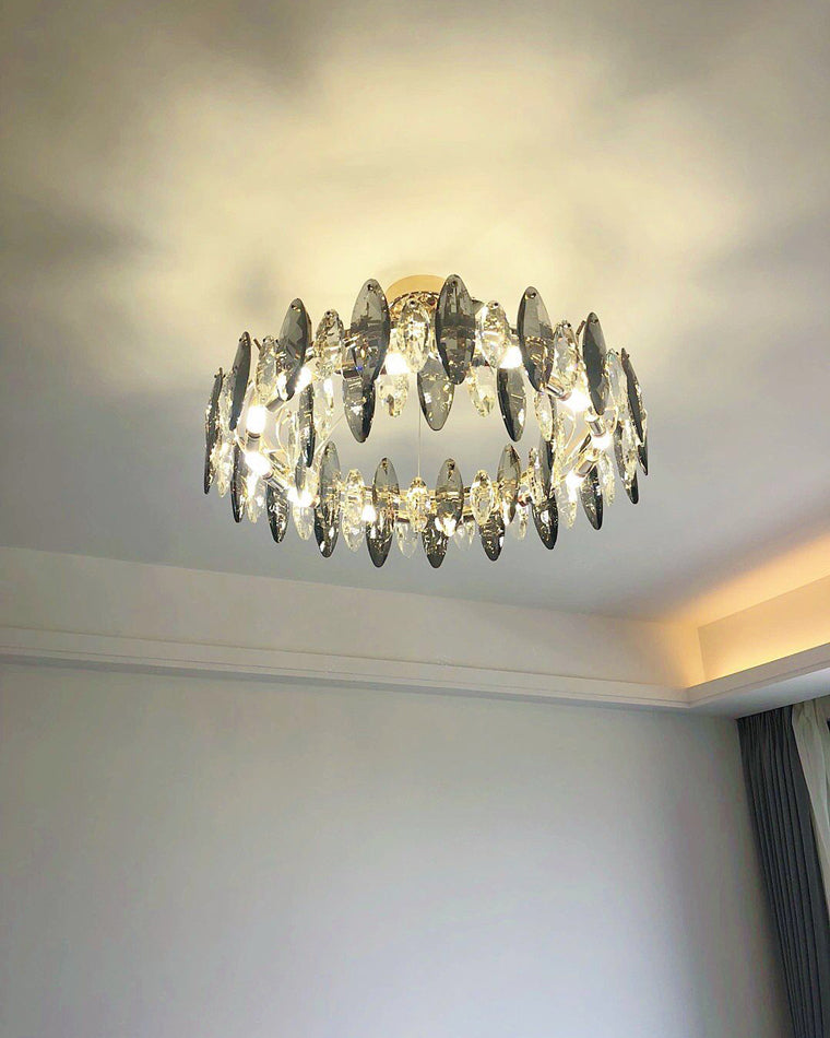 Olverai Smoked Crystal Round Chandelier