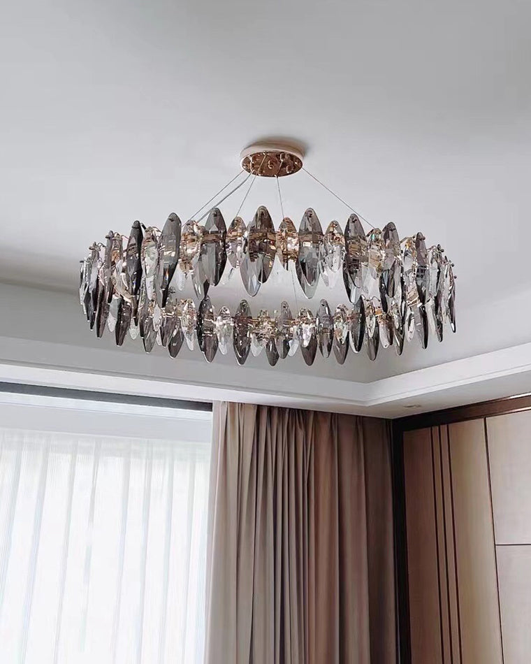 Olverai Smoked Crystal Round Chandelier
