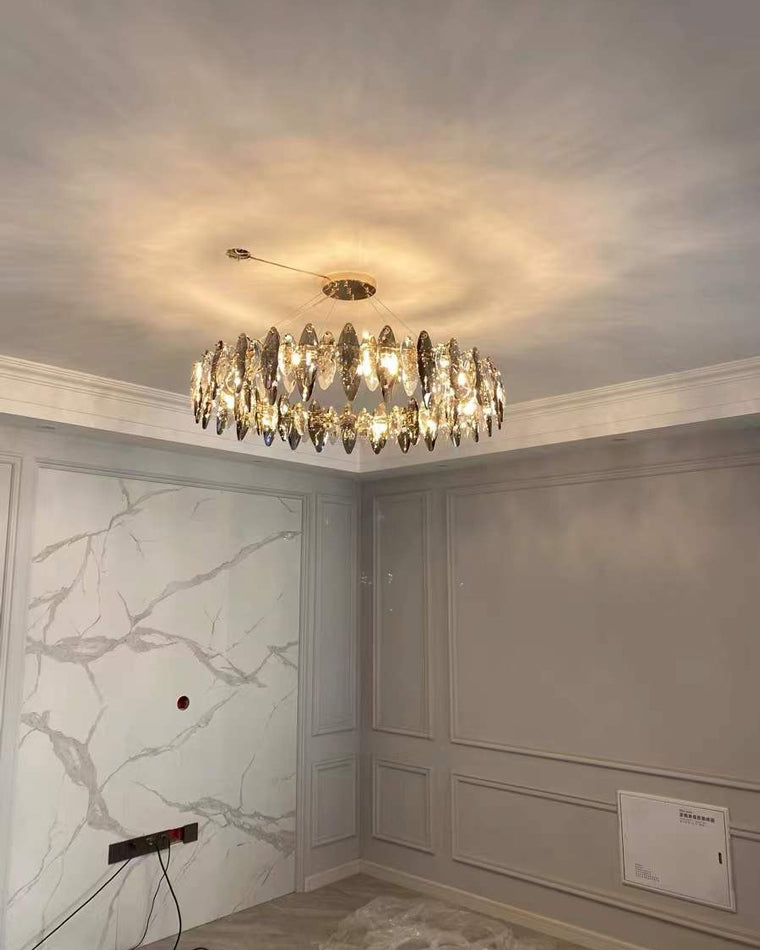 Olverai Smoked Crystal Round Chandelier