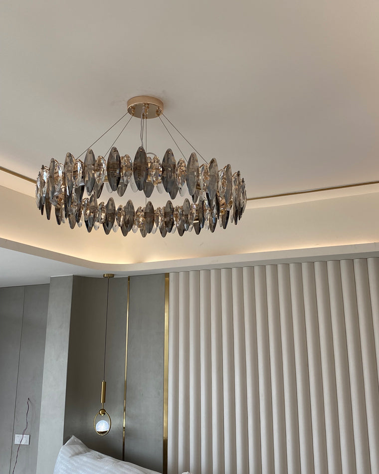Olverai Smoked Crystal Round Chandelier