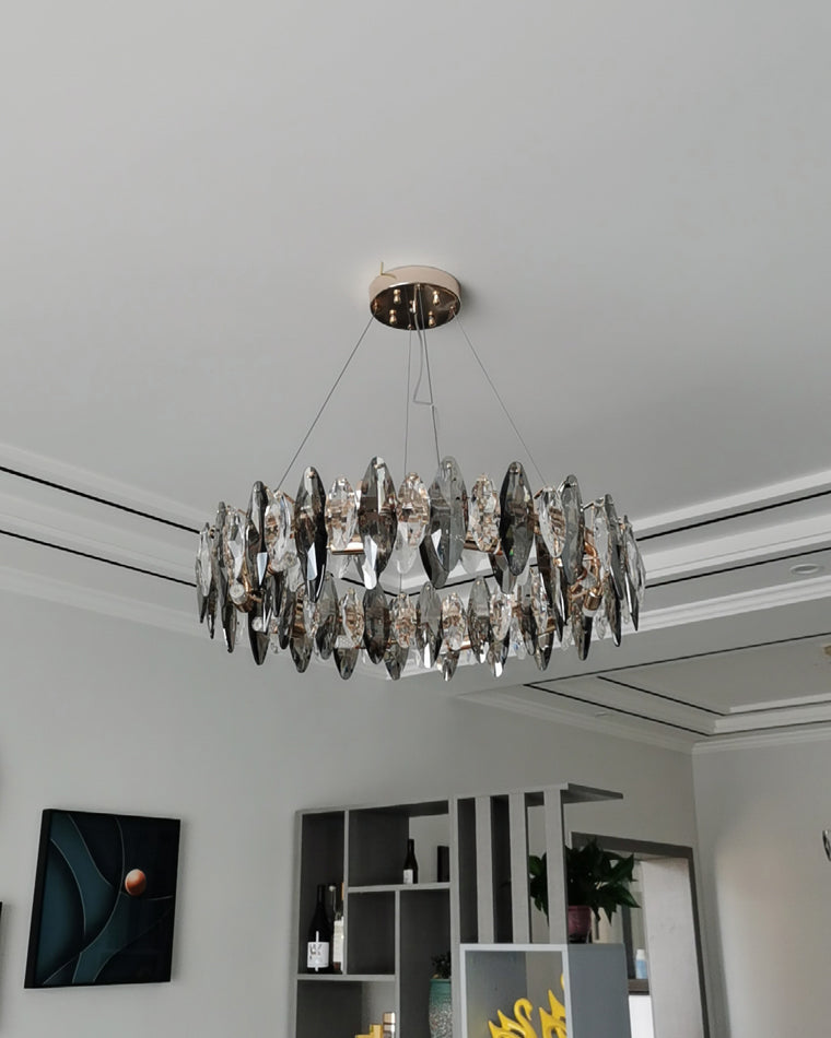 Olverai Smoked Crystal Round Chandelier