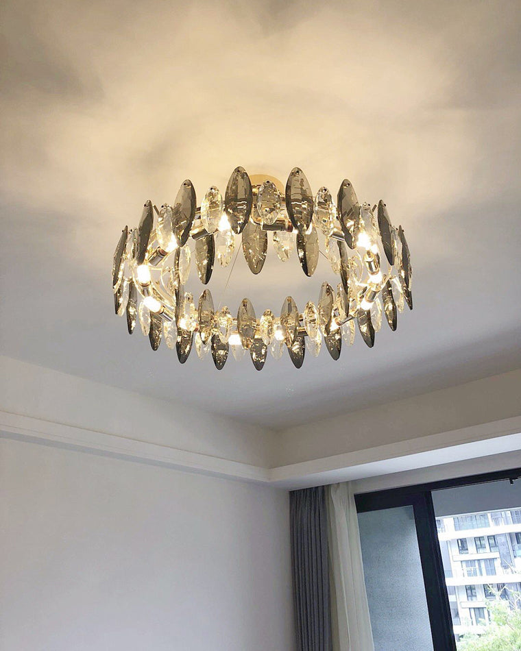 Olverai Smoked Crystal Round Chandelier