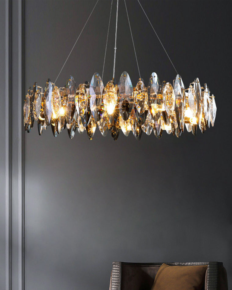 Olverai Smoked Crystal Round Chandelier