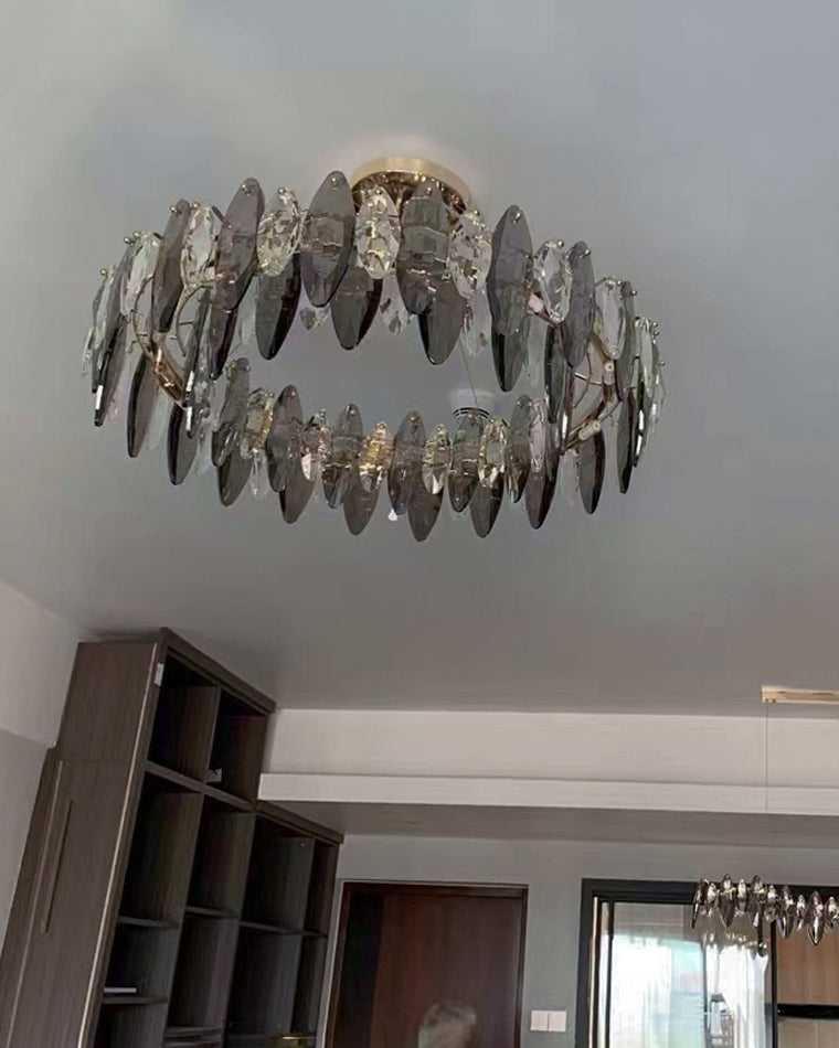 Olverai Smoked Crystal Round Chandelier