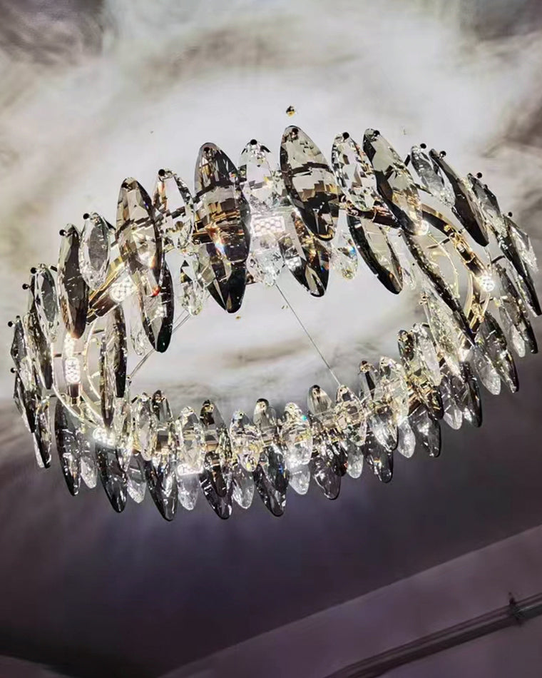 Olverai Smoked Crystal Round Chandelier