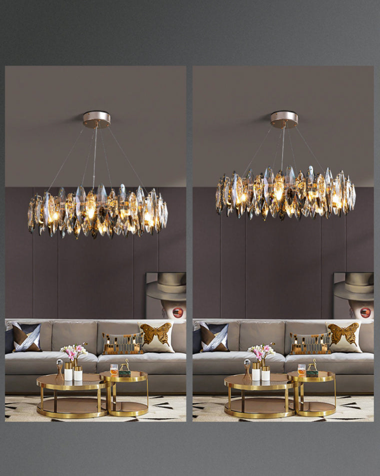 Olverai Smoked Crystal Round Chandelier