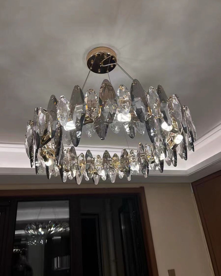 Olverai Smoked Crystal Round Chandelier