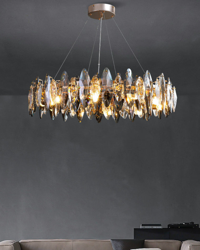 Olverai Smoked Crystal Round Chandelier