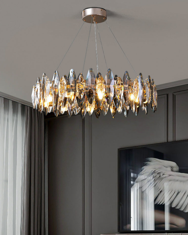 Olverai Smoked Crystal Round Chandelier