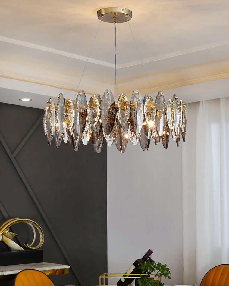 Olverai Smoked Crystal Round Chandelier