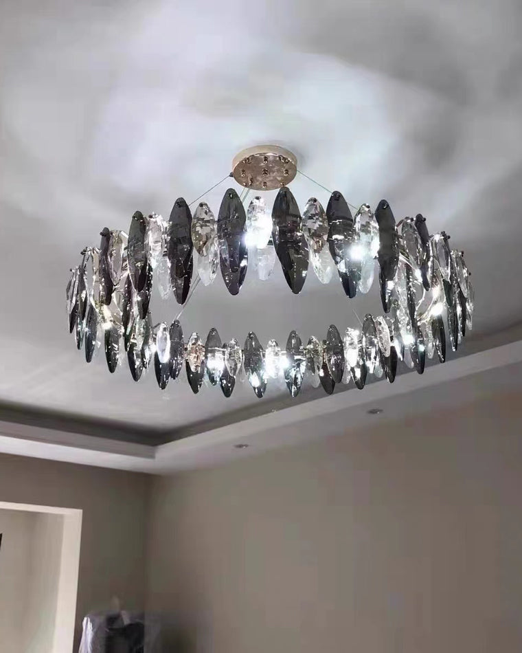 Olverai Smoked Crystal Round Chandelier