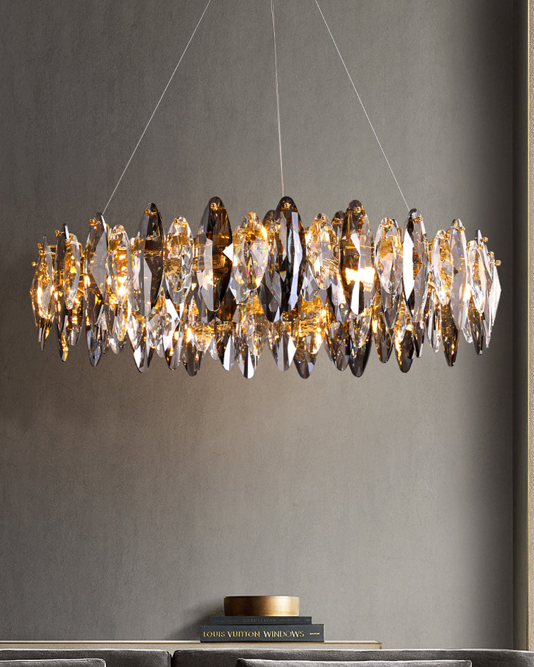 Olverai Smoked Crystal Round Chandelier