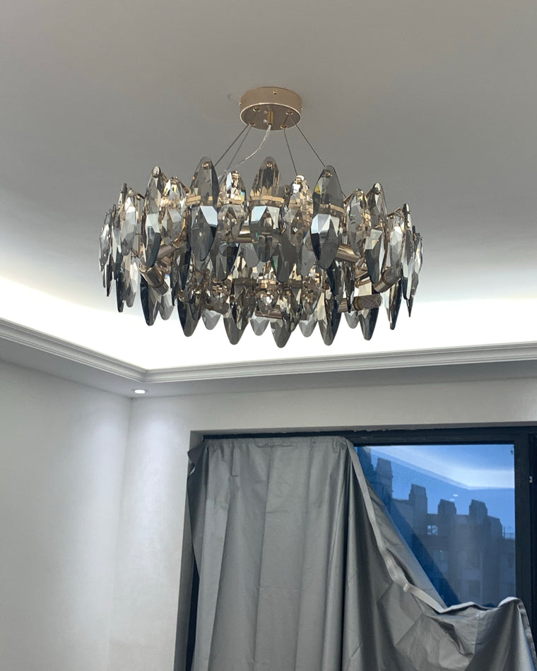 Olverai Smoked Crystal Round Chandelier