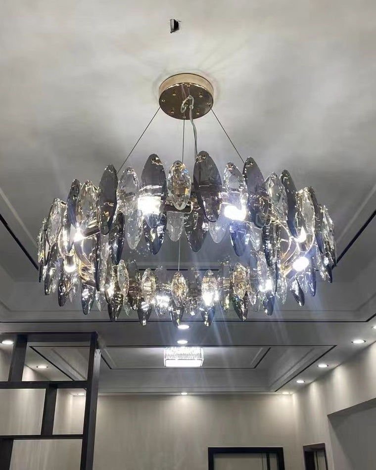 Olverai Smoked Crystal Round Chandelier