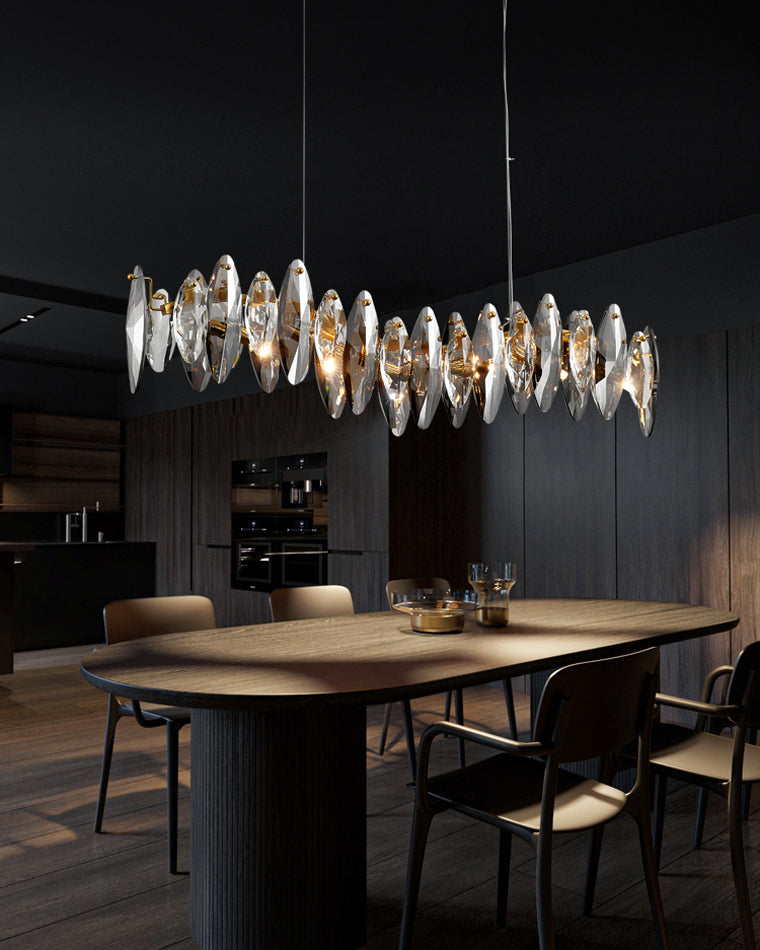 Olverai Smoked Crystal Linear Chandelier