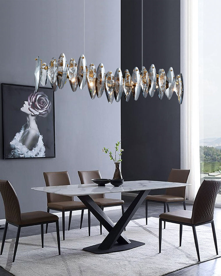 Olverai Smoked Crystal Linear Chandelier