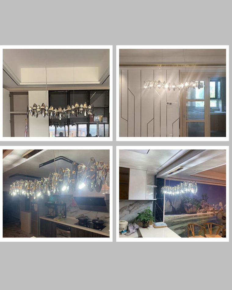 Olverai Smoked Crystal Linear Chandelier