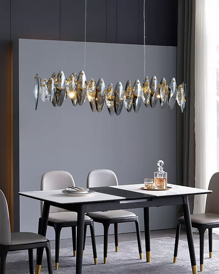 Olverai Smoked Crystal Linear Chandelier