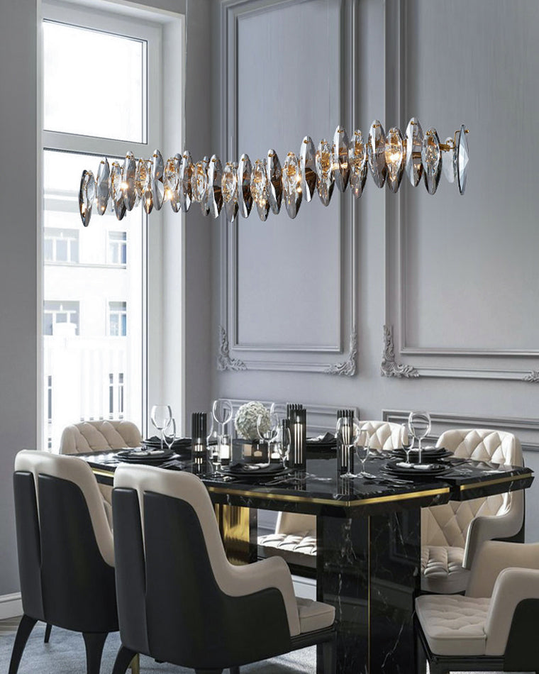 Olverai Smoked Crystal Linear Chandelier