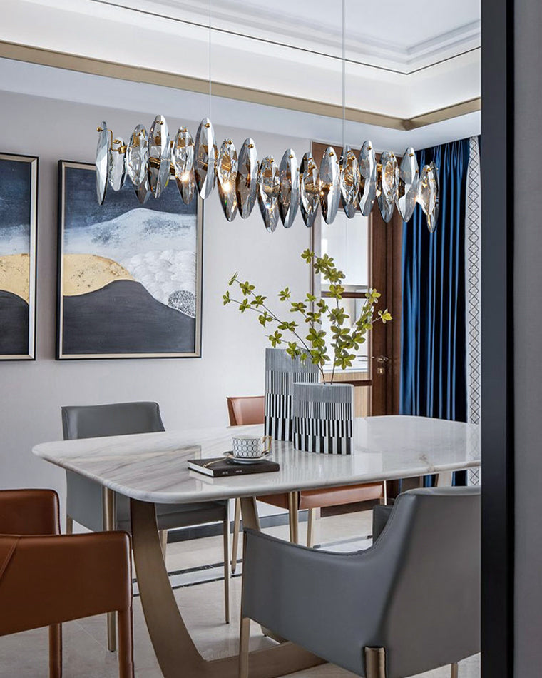 Olverai Smoked Crystal Linear Chandelier