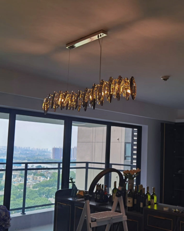 Olverai Smoked Crystal Linear Chandelier