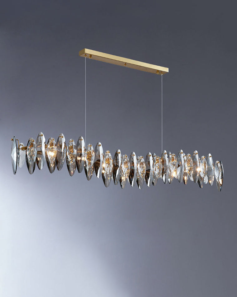 Olverai Smoked Crystal Linear Chandelier