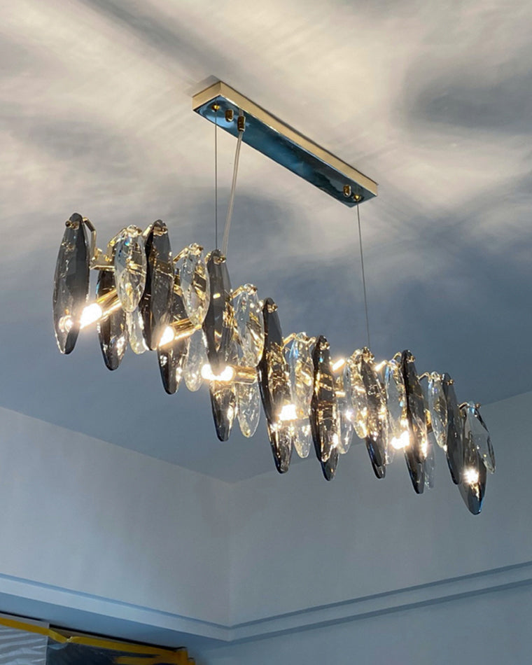 Olverai Smoked Crystal Linear Chandelier