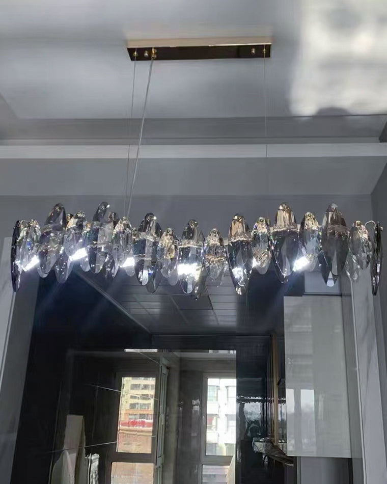 Olverai Smoked Crystal Linear Chandelier