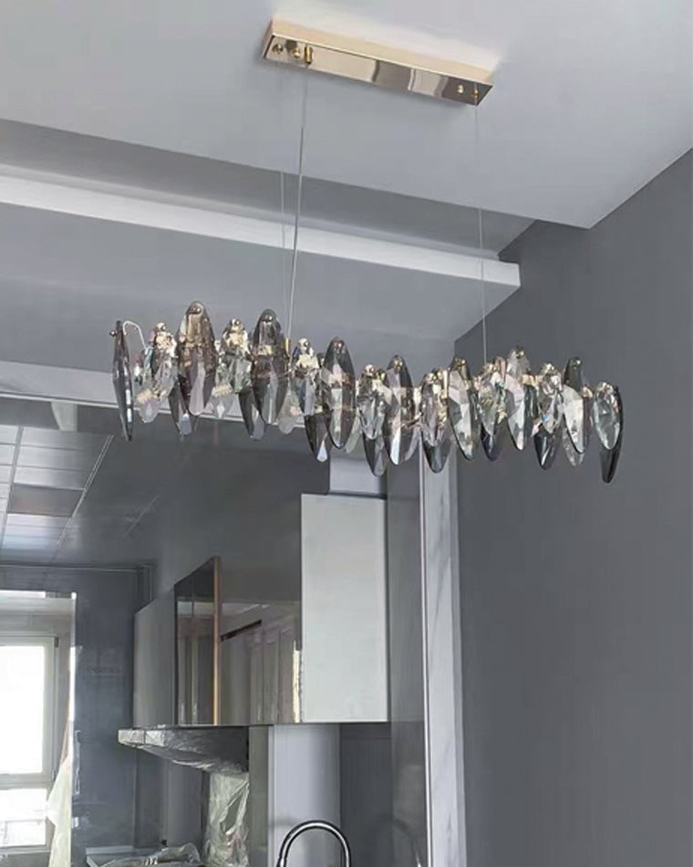 Olverai Smoked Crystal Linear Chandelier
