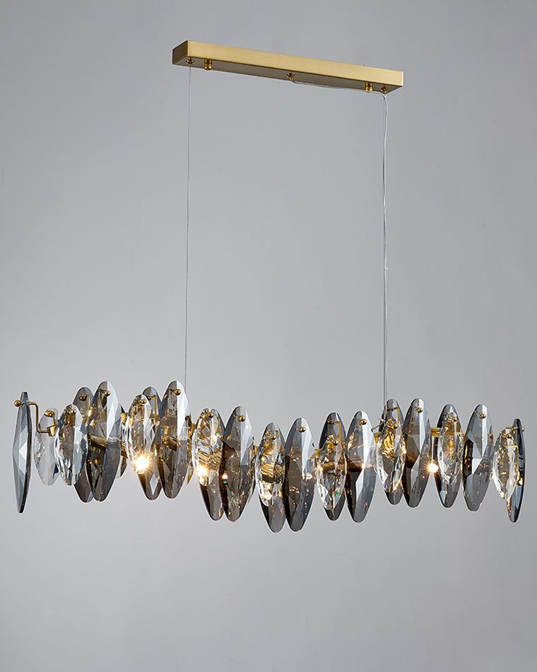 Olverai Smoked Crystal Linear Chandelier