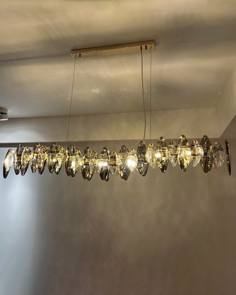 Olverai Smoked Crystal Linear Chandelier