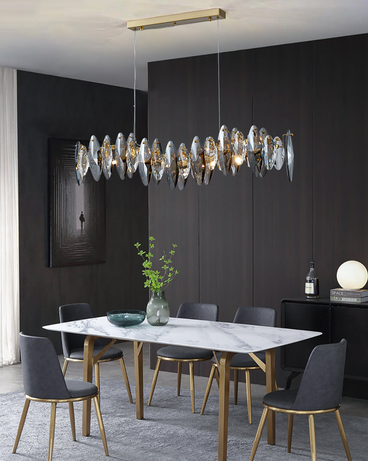Olverai Smoked Crystal Linear Chandelier