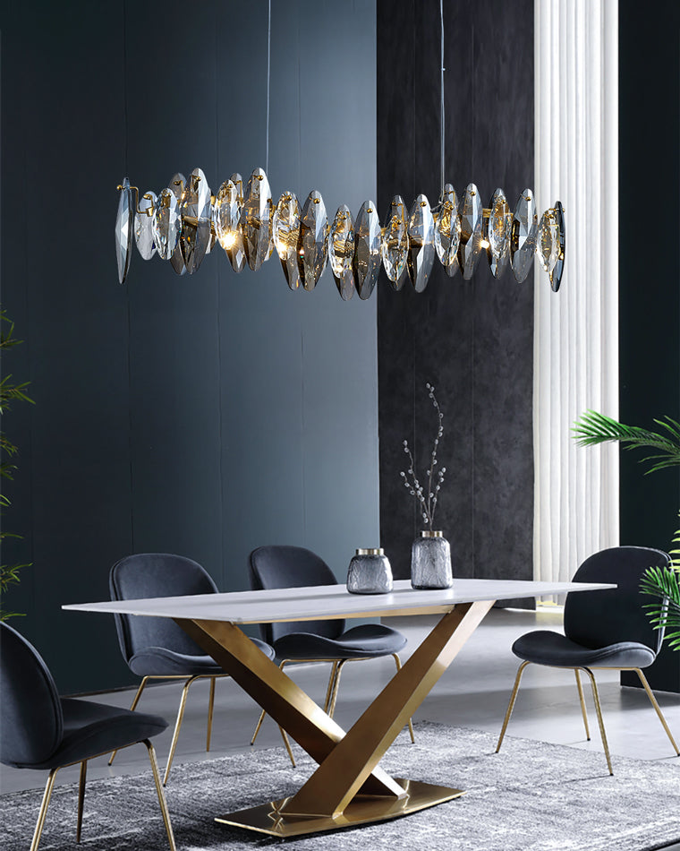 Olverai Smoked Crystal Linear Chandelier