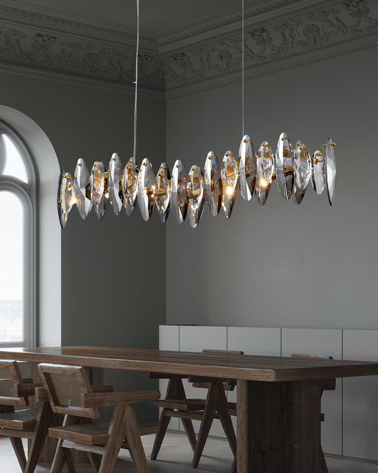 Olverai Smoked Crystal Linear Chandelier
