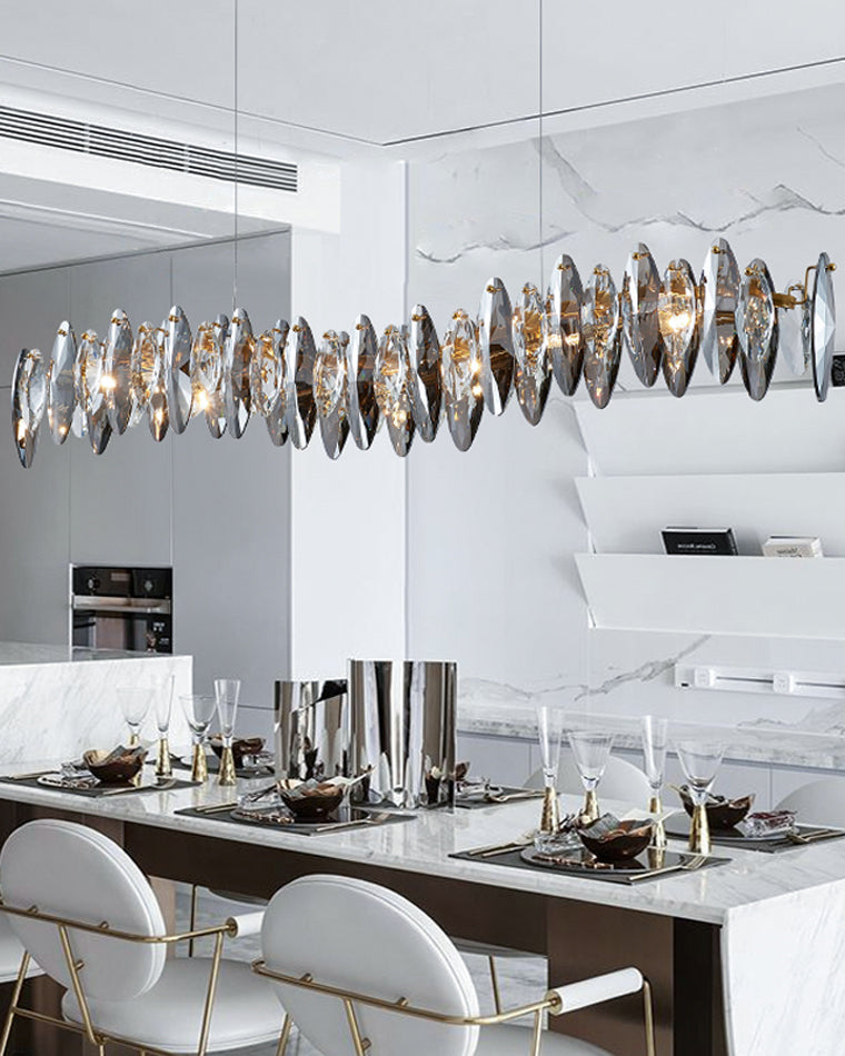 Olverai Smoked Crystal Linear Chandelier