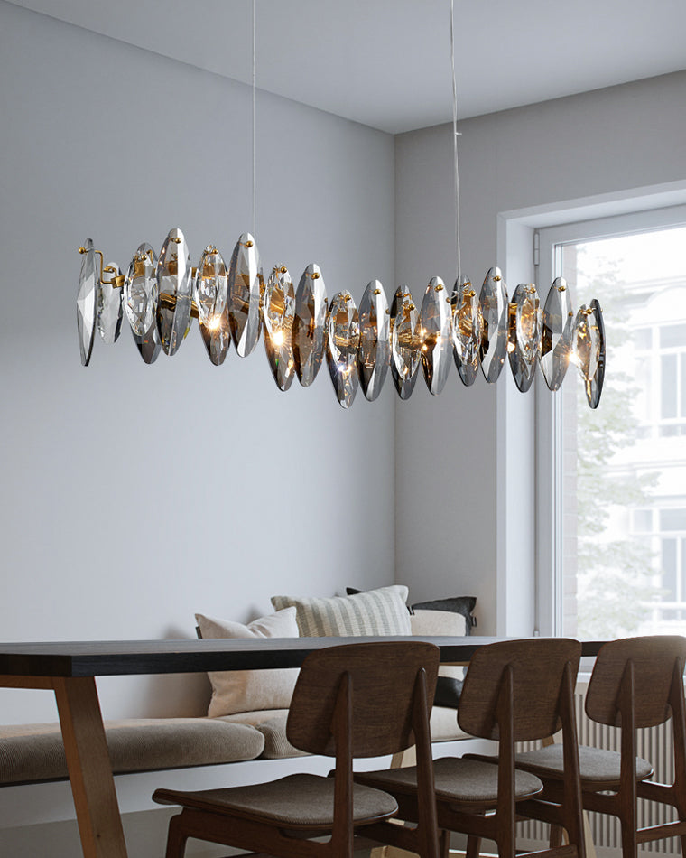 Olverai Smoked Crystal Linear Chandelier